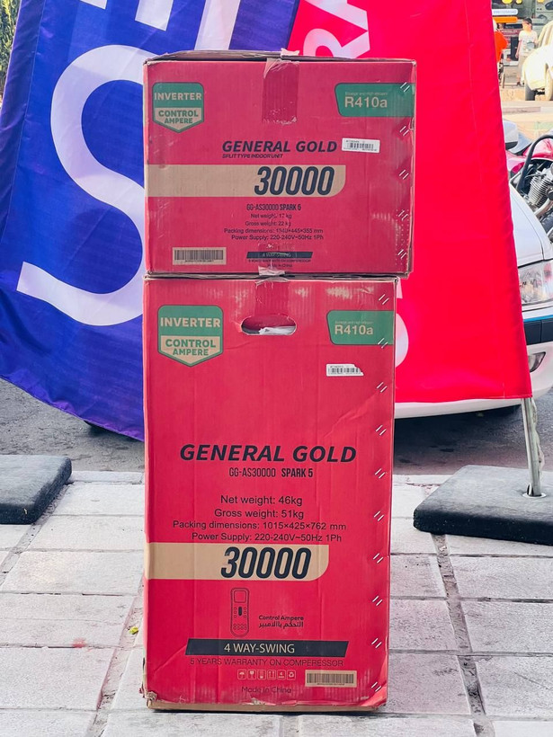 کولر گازی جنرال گلد|GENERAL GOLDمدل اسپارک|GG-AS30000 SPARK ظرفیت30 هزار اینورتر موتورT1