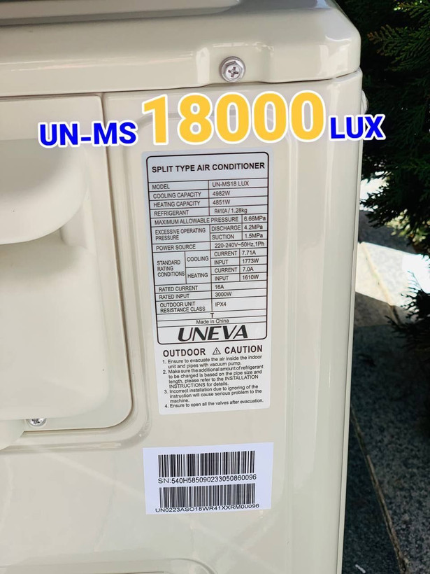 کولرگازی یونیوا| UNEWA مدل لوکسUN-MSLUX بدون اینورتر موتورT1بزرگ